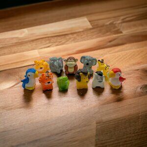 Lot of 11 Jungle Safari Plastic Animals‎ 3" Zebra Lion Tiger Elephant Giraffe